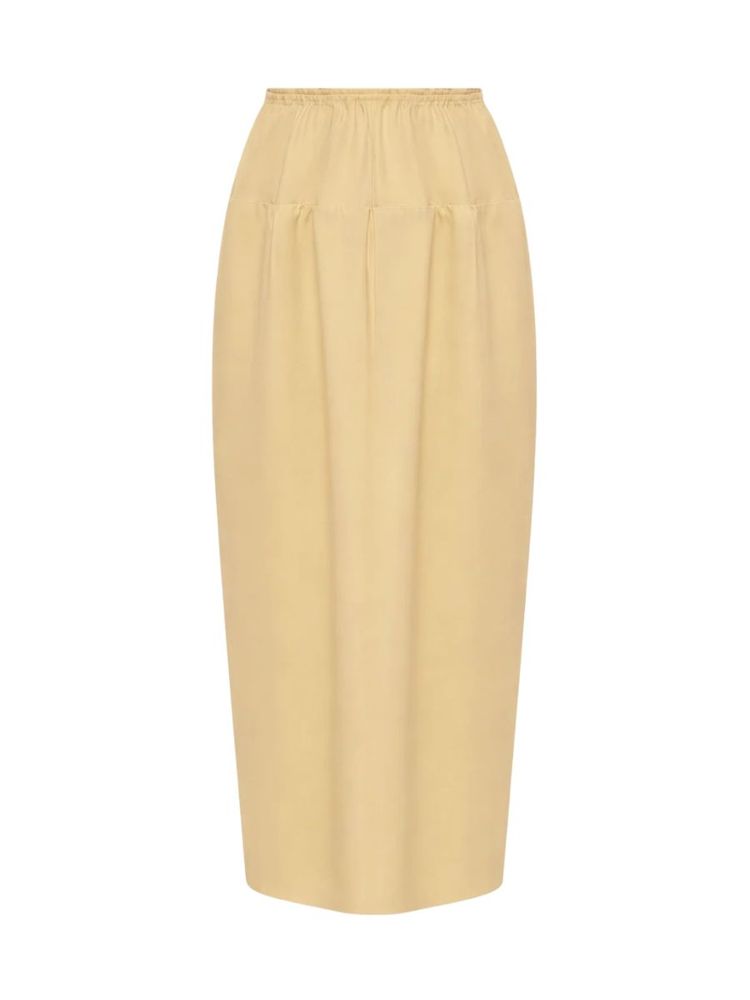 The best cotton sand midi skirt - Katerina Kvit - On a white background