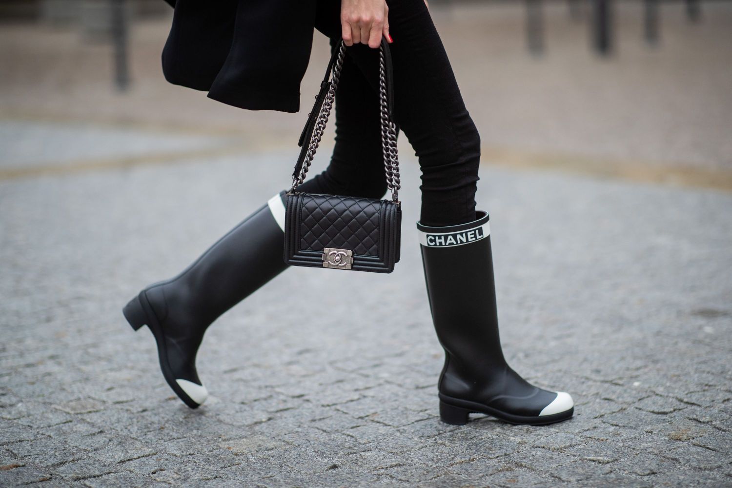 chanel rain boots for women