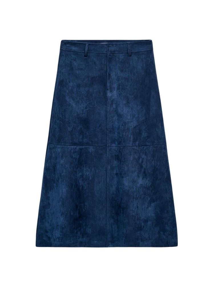 The best blue suede midi skirt - Zara - On a white background