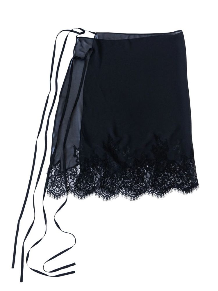 The best black lace midi skirt - Nineve - On a white background