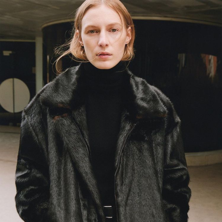 Scandinavian faux fur coat clearance