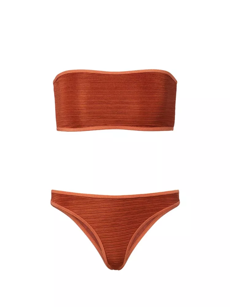 The best burnt orange bandeau bikini - Jade Swim - On a white background