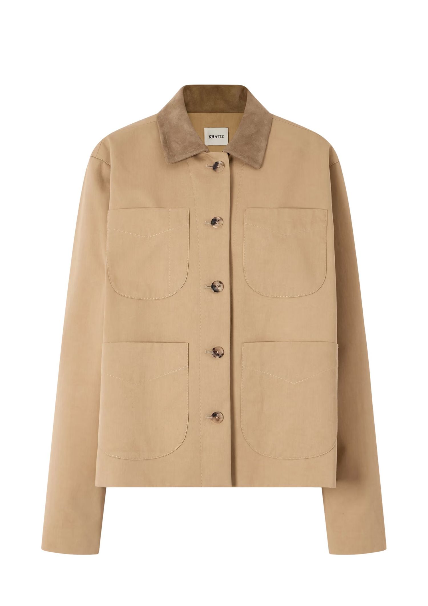 The best barn jacket by Khaite on a white background