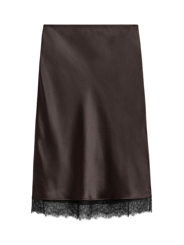 The best brown lace trim skirt - COS - On a white background