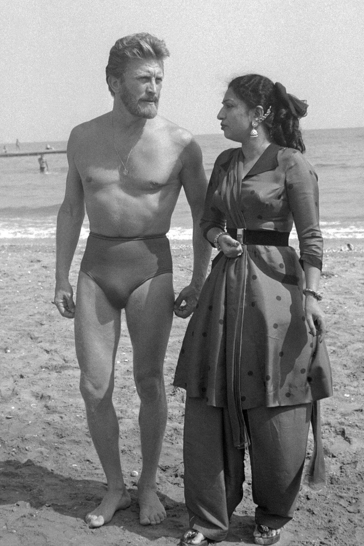 Kirk Douglas and Mehtab, 1953 Venice Film Festival 