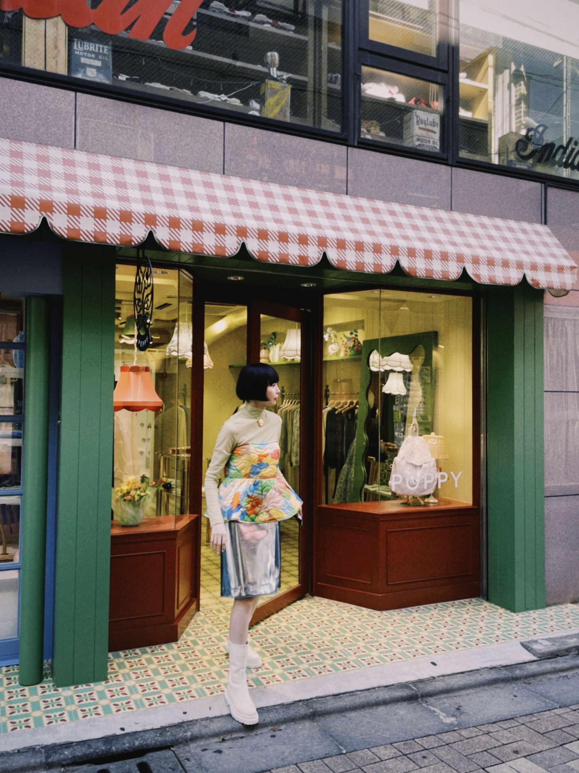 Tokyo-Based Model in Harajuku w/ Youlanda Butterfly Dress, Mustard