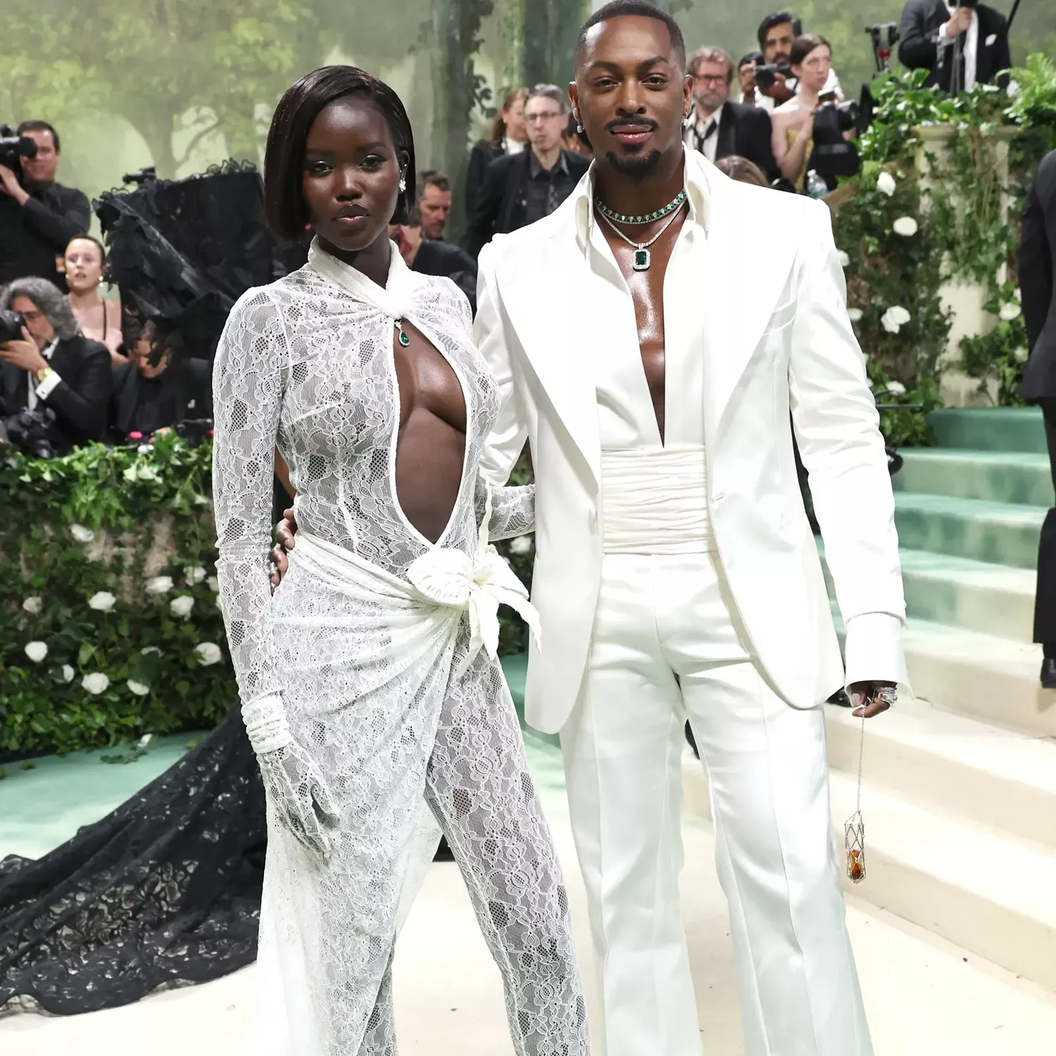 Adut Akech and LaQuan Smith in LaQuan Smith