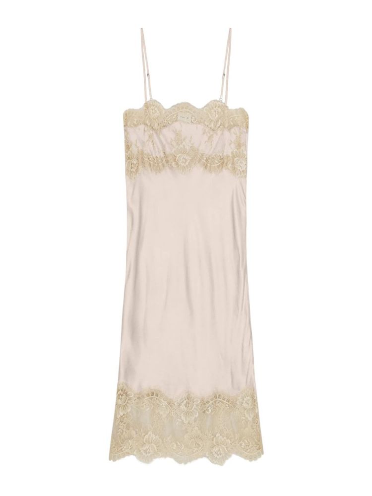The best beige lace-trimmed slip dress - Herskind - On a white background