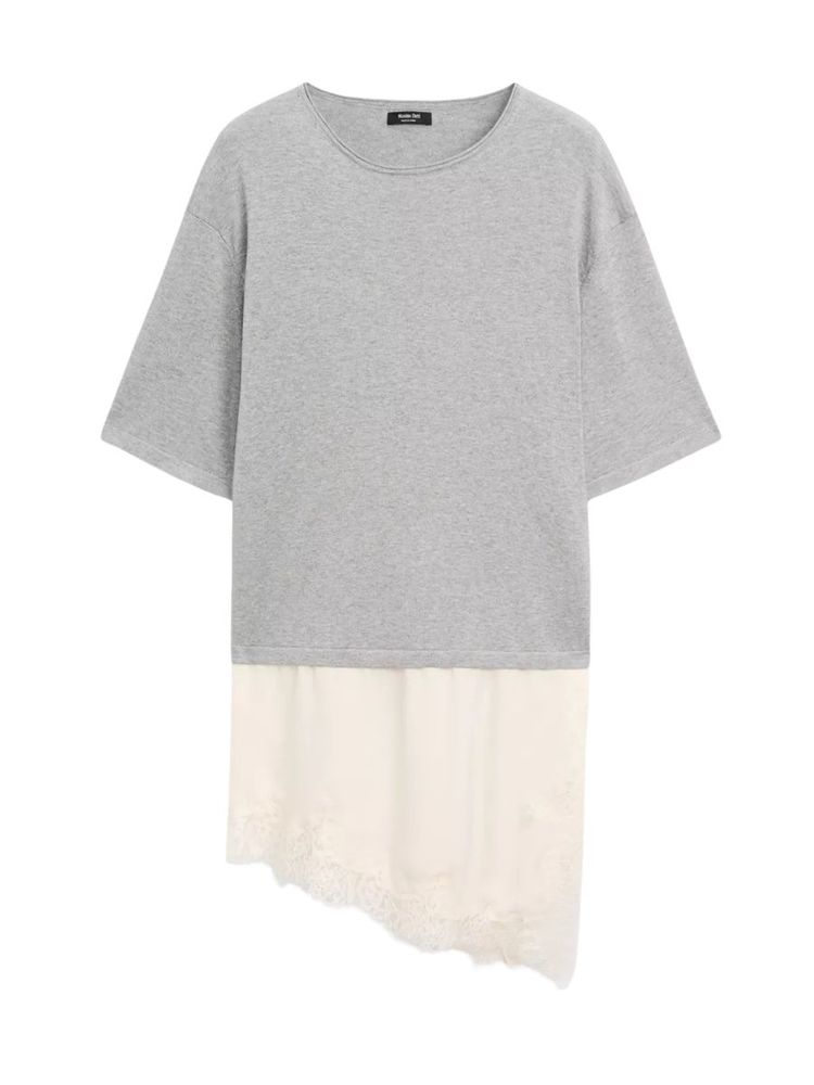 The best lace trim t-shirt - Massimo Dutti - On a white background