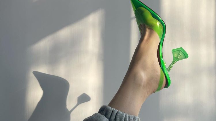 Neon green heels outlet clear