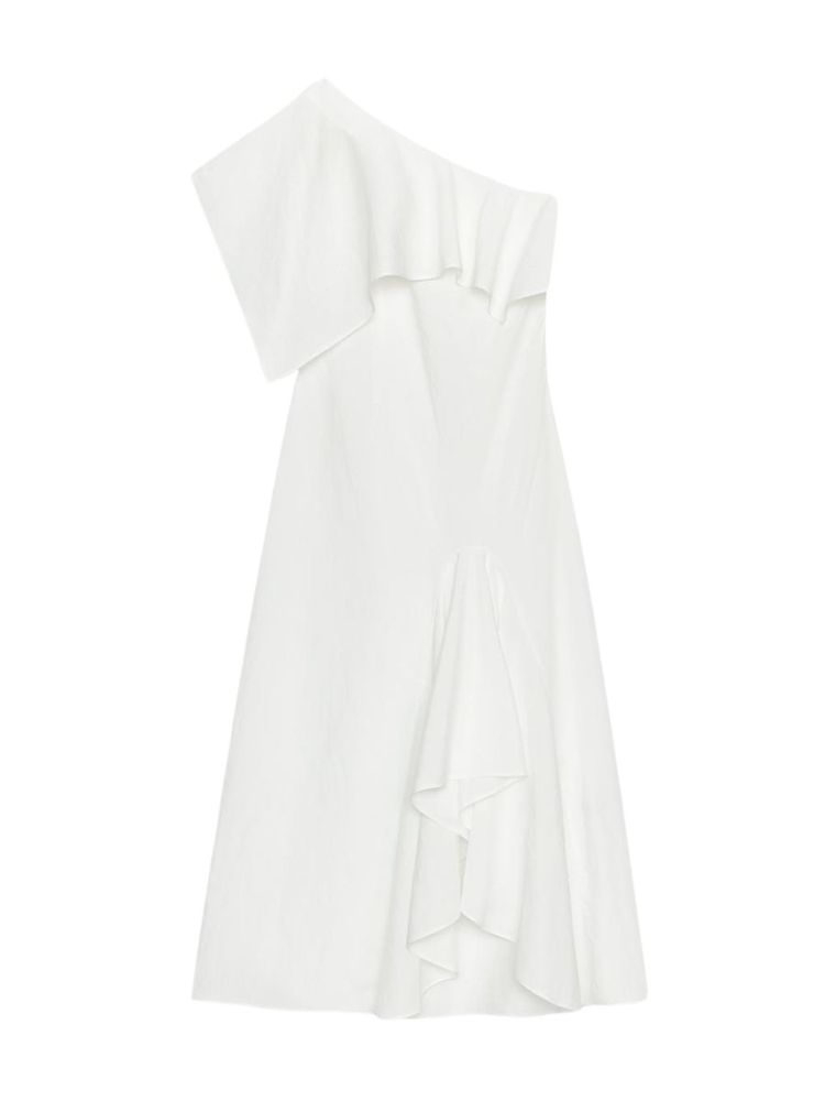 The best white asymmetric dress - Zara - On a white background