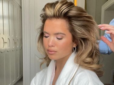 Matilda Djerf poses with a voluminous blow out