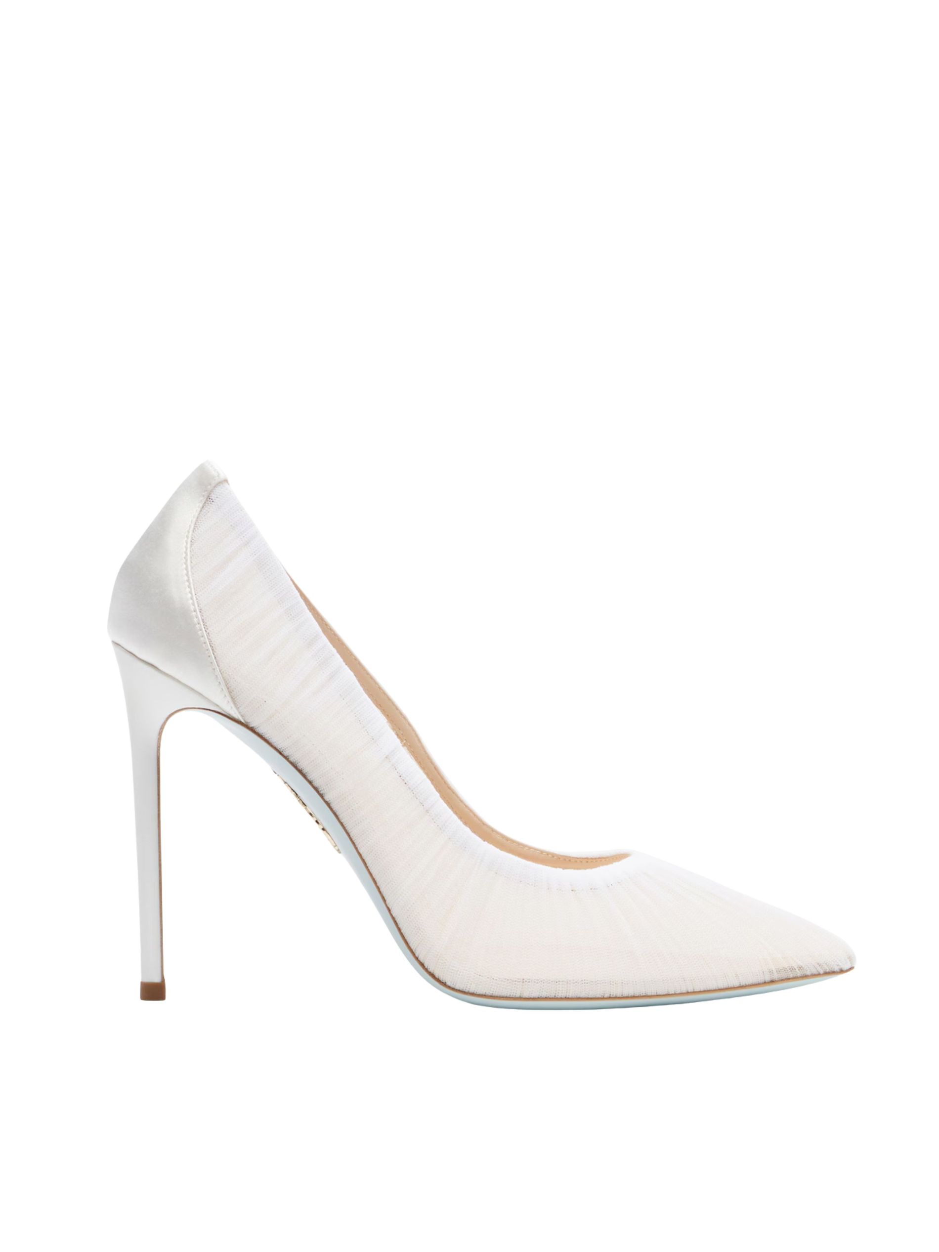 The best designer wedding heels with tulle - Aquazzura - On a white background