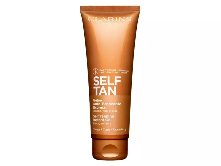 Best pregnancy-safe self-tanner - Clarins - On a white background