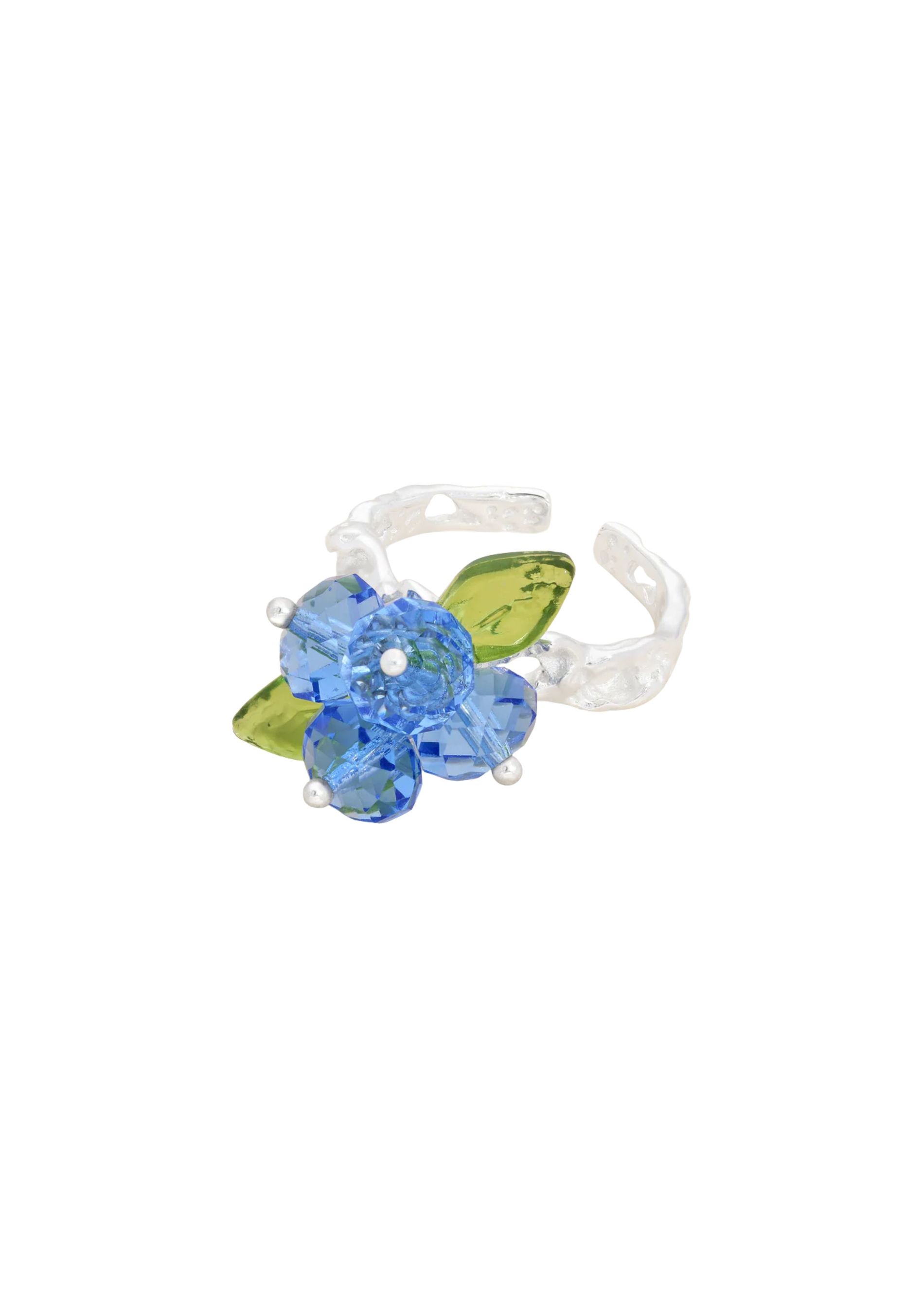 Blue and silver ring