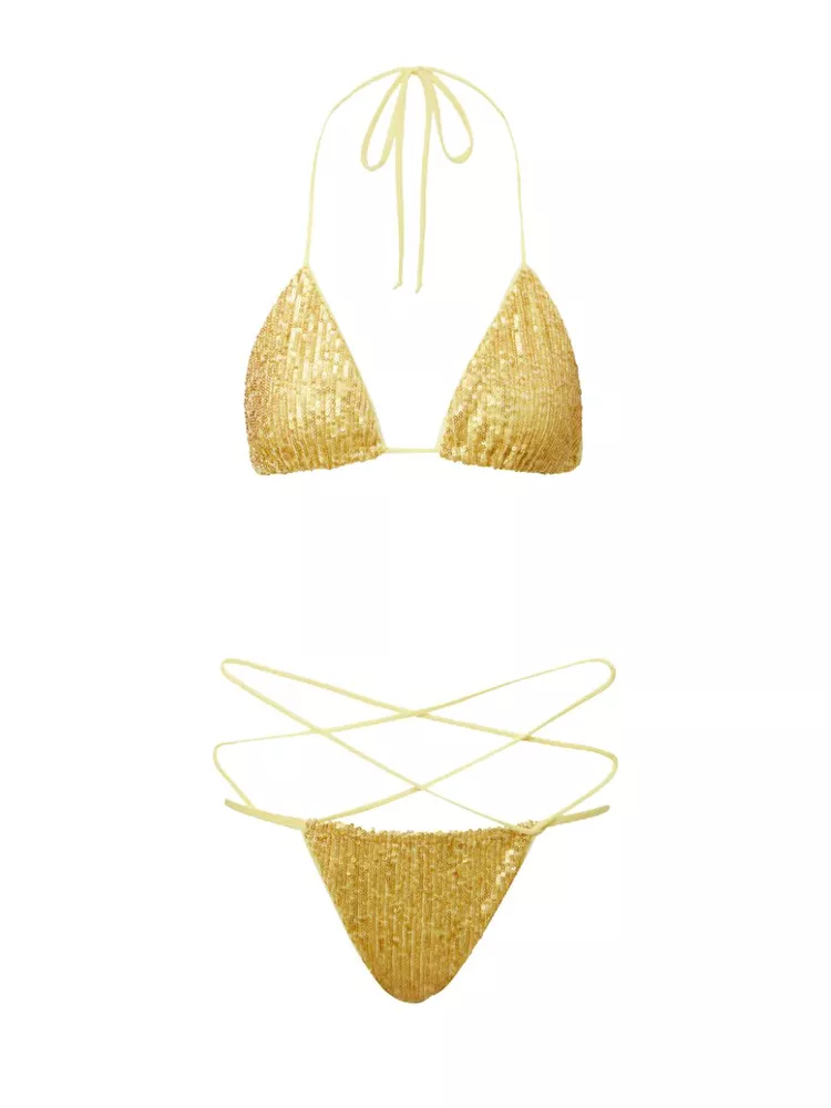 The best gold bikini - Norma Kamali - On a white background