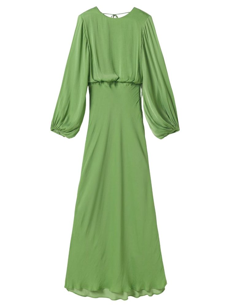 The best green wedding guest dress on white background