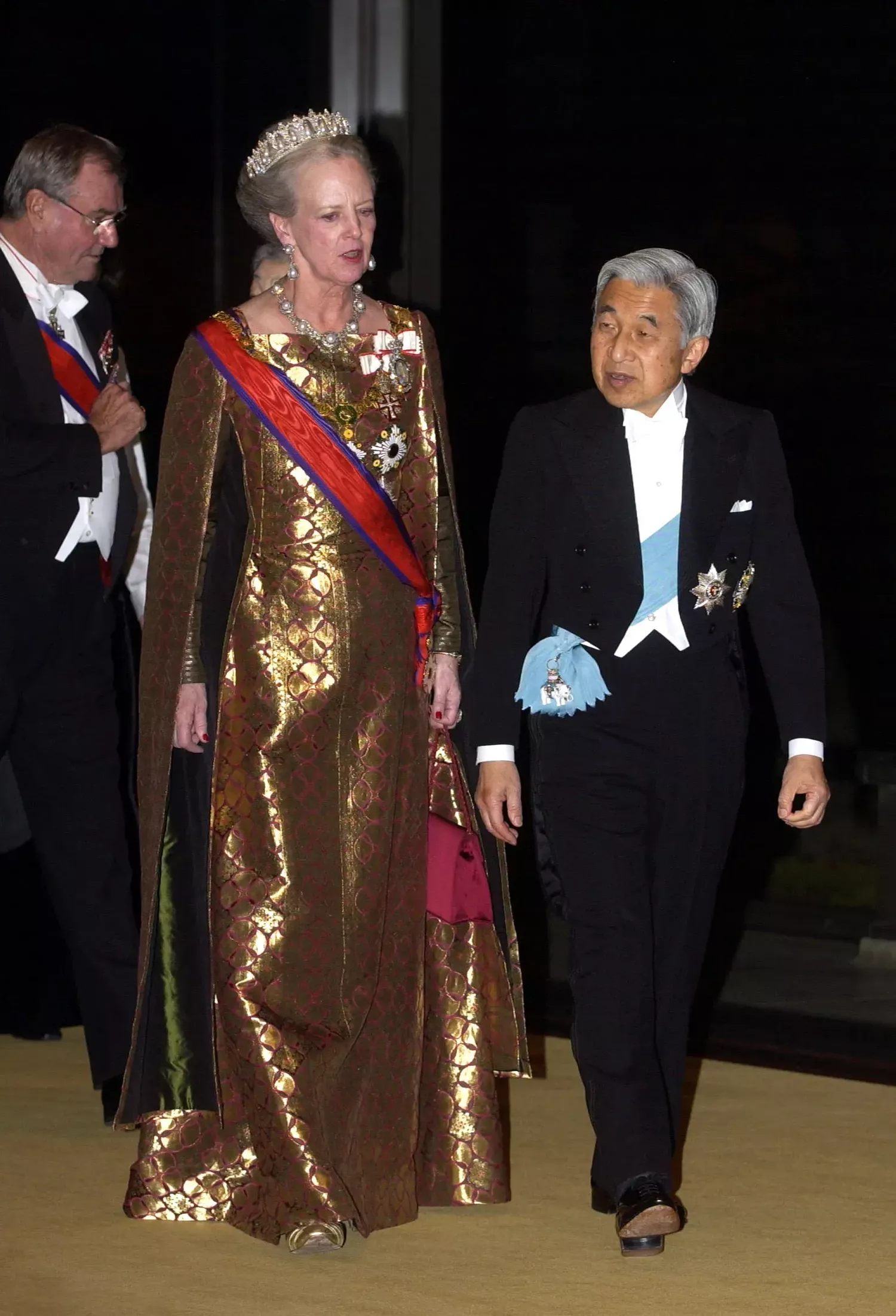 Wearing the Mogens Eriksen Elizabethan dress for the state visit to Japan in 2004.  