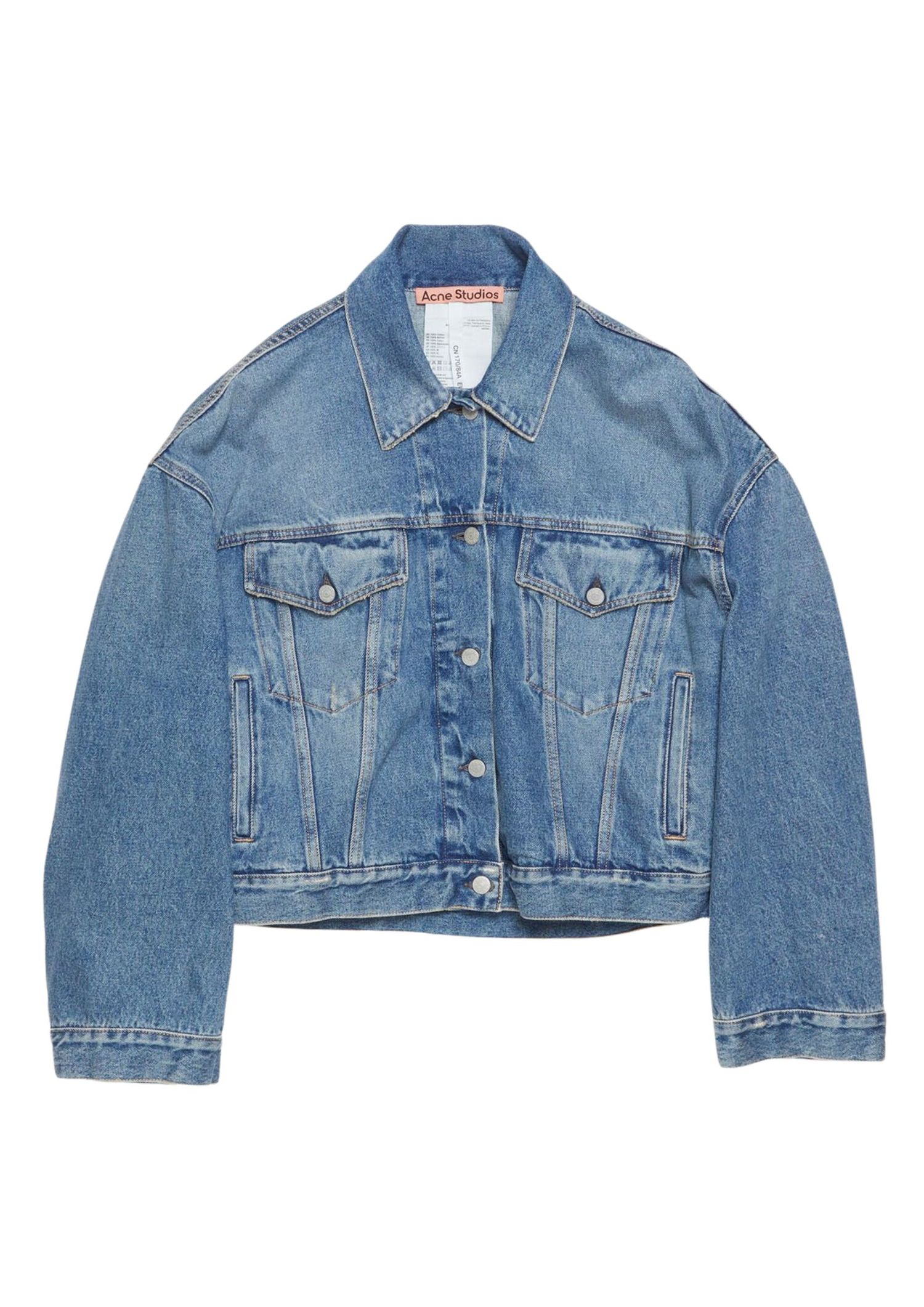 The best denim jacket by Acne Studios on a white background