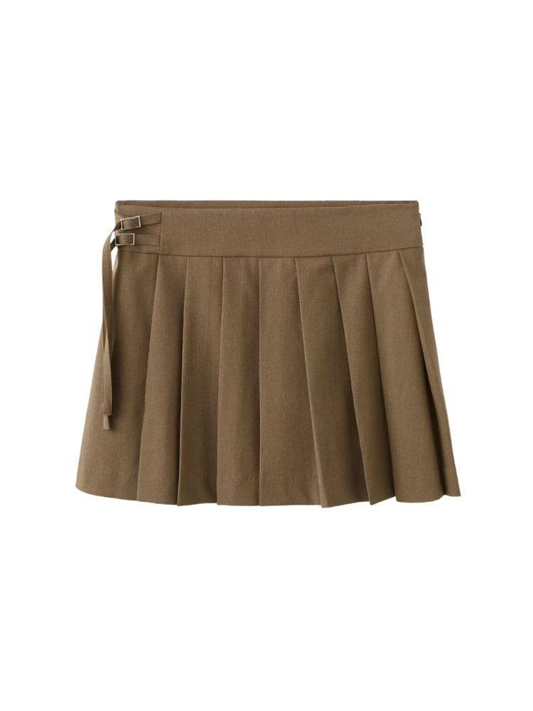 The best pleated skirt with buckles - Mango - On a white background