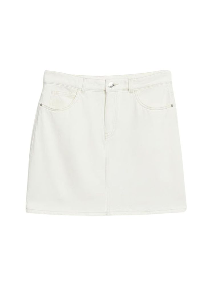 The best white mini denim skirt - Kappahl - On a white background