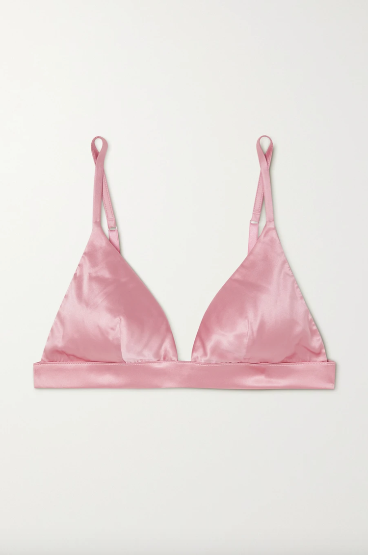 Lombard Street silk-blend satin soft-cup triangle bra