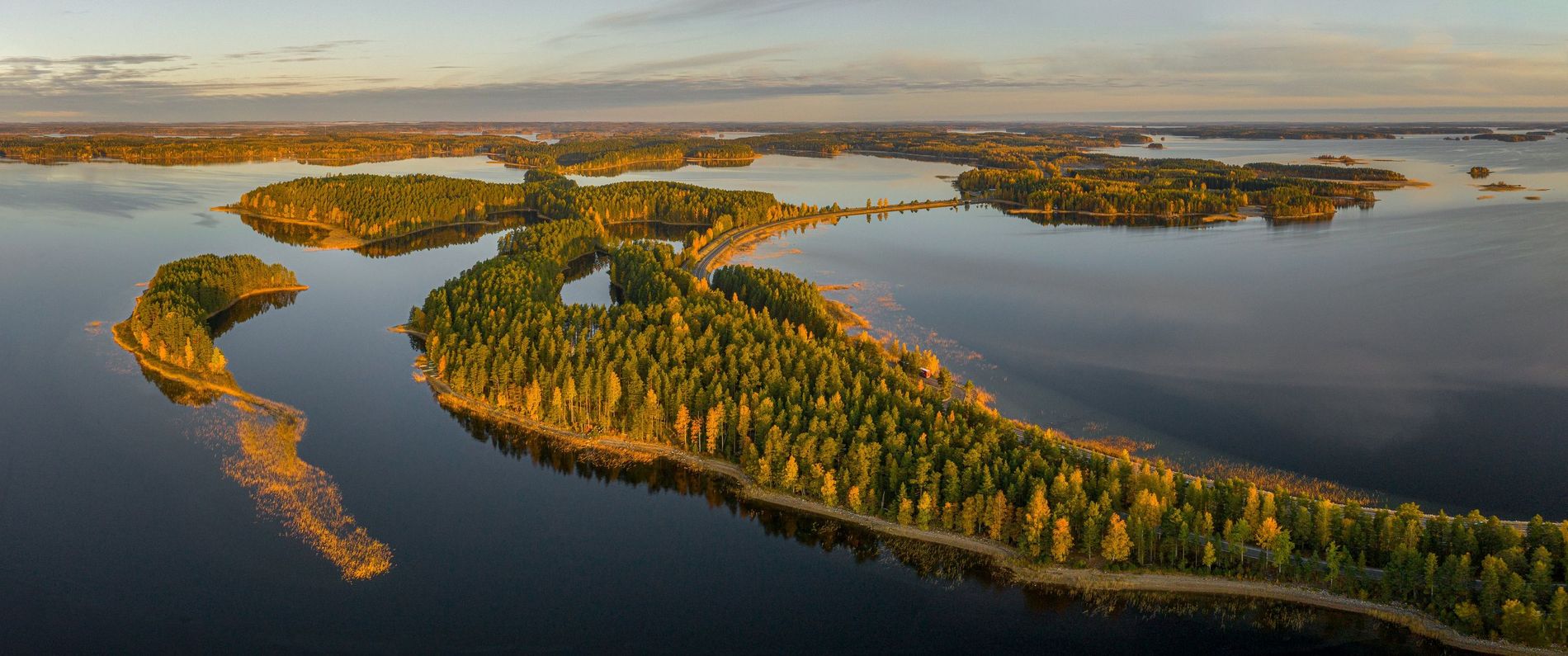 Lake Saimaa view at sunrise