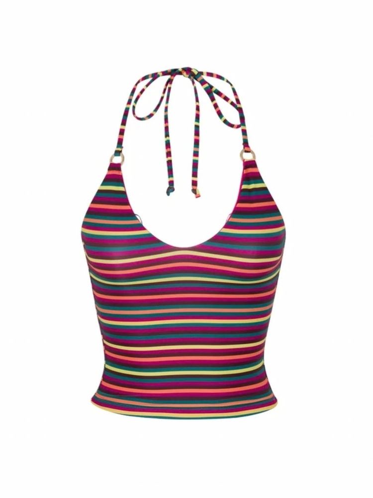 The best pin-striped tankini - ISME - On a white background