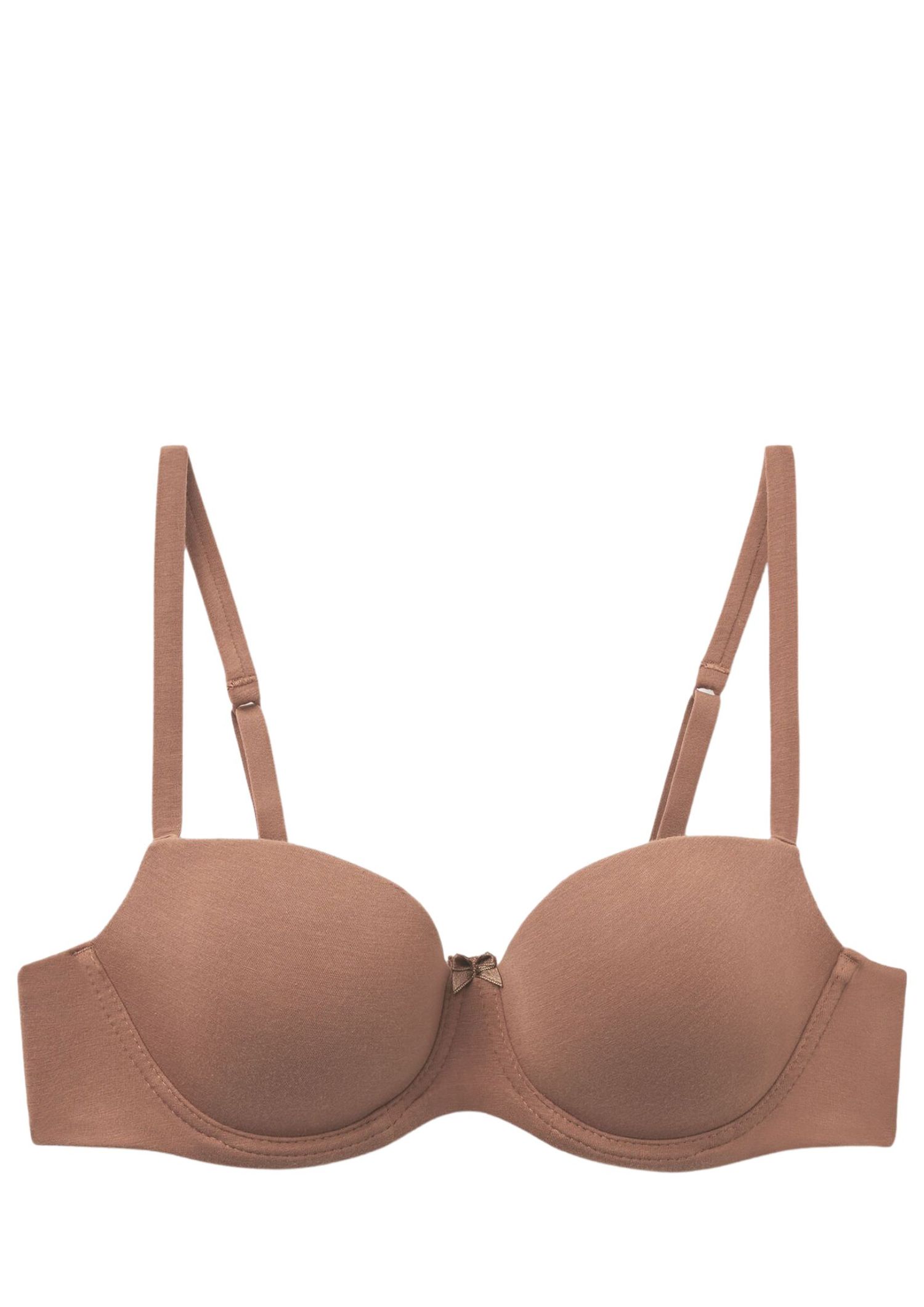 tan cotton balconette bra