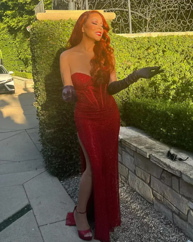 Mariah celebrated Halloween with a Jessica Rabbit costume in 2023.