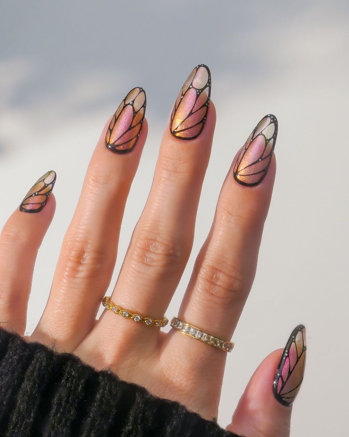 Butterfly Halloween nail design