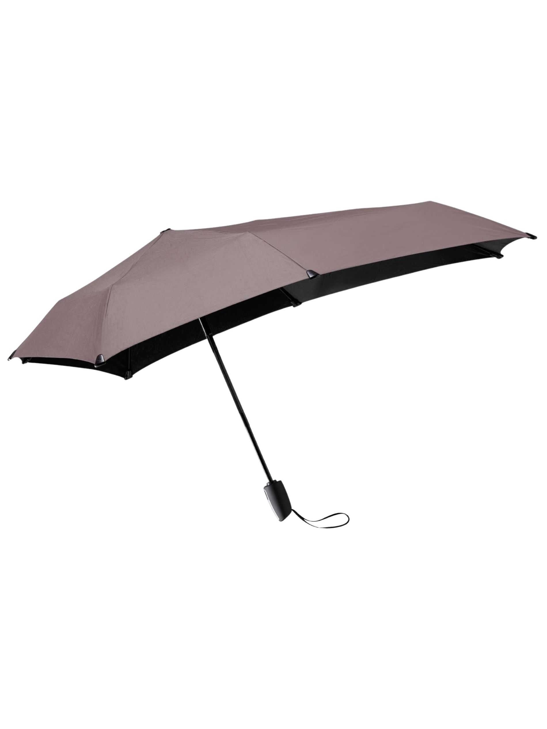 Dusty purple umbrella against a white background
