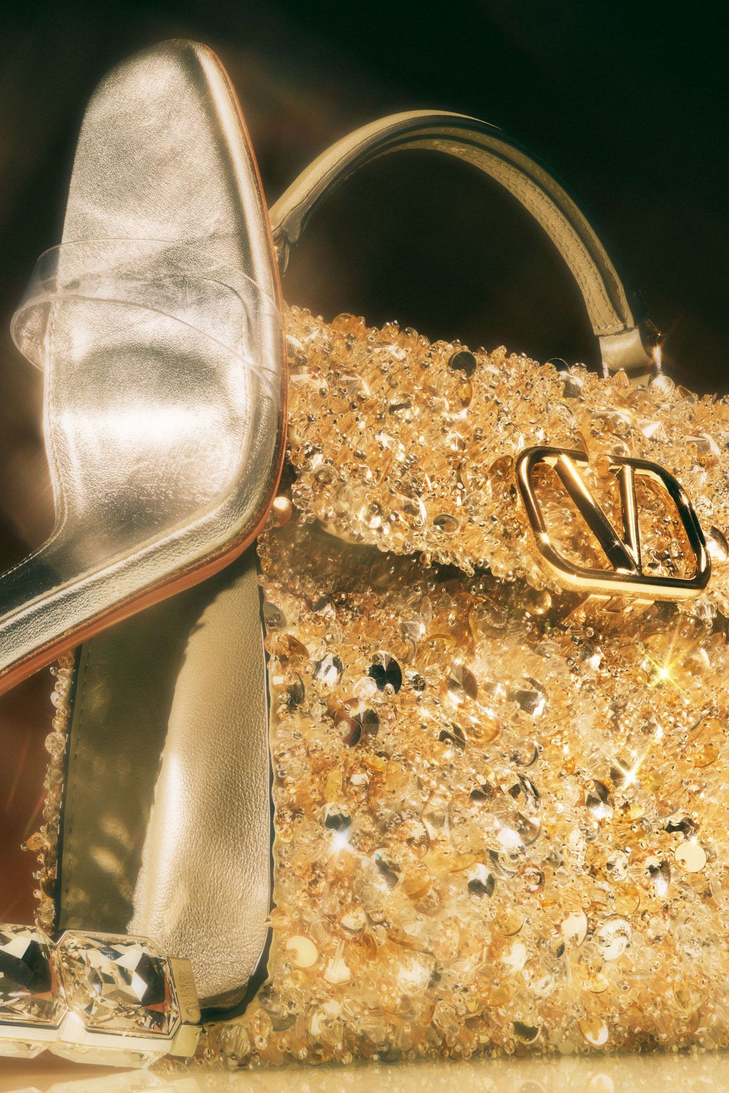 Designer outlet glitter purse