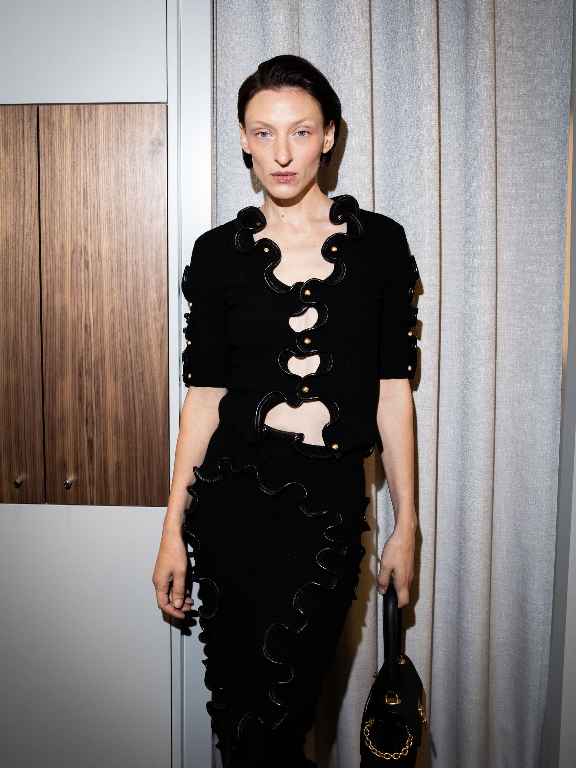 A guest pictured at the Celebration of the renewed Björn Axén Stockholm flagship salon