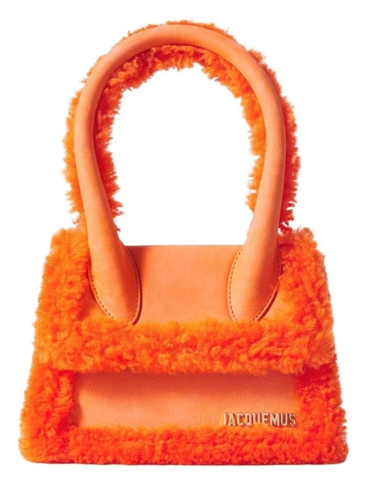 JACQUEMUS Le Chiquito Moyen shearling-trimmed leather tote