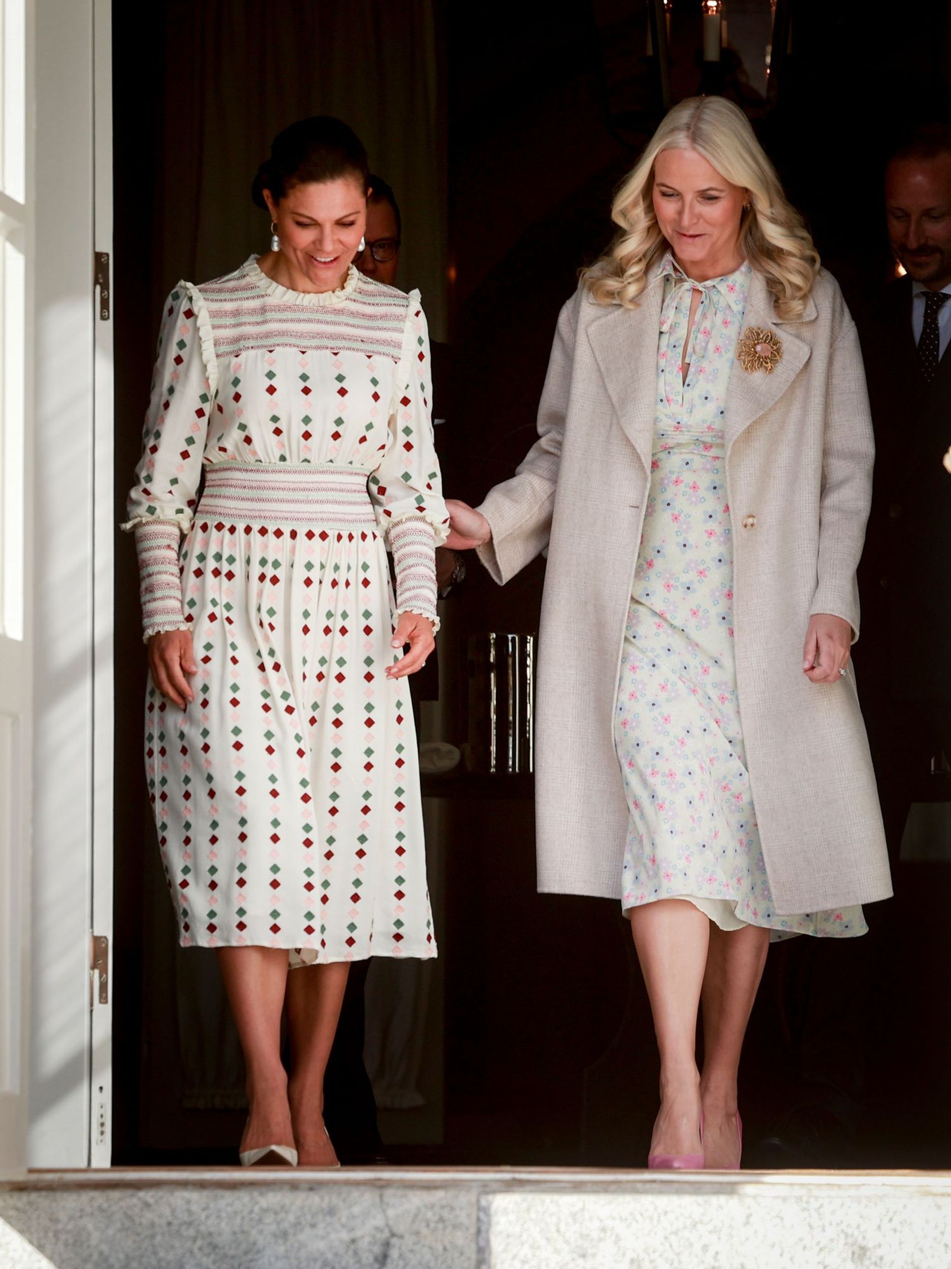 Crown Princess Victoria of Sweden and Mette-Marit, Crown Princess of Norway in the Haga palace