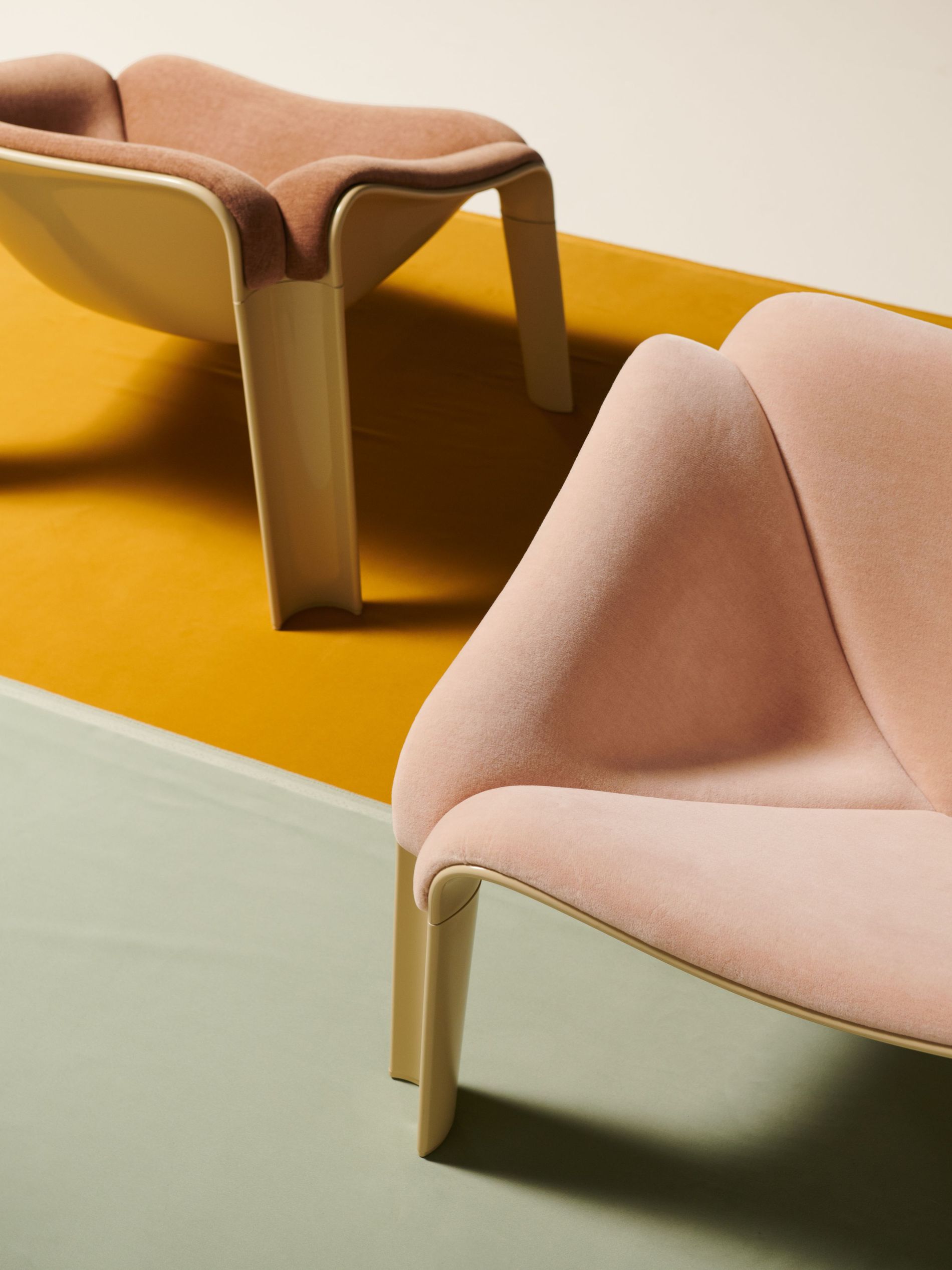 Gubi F300 lounge chair and T877 table relaunch