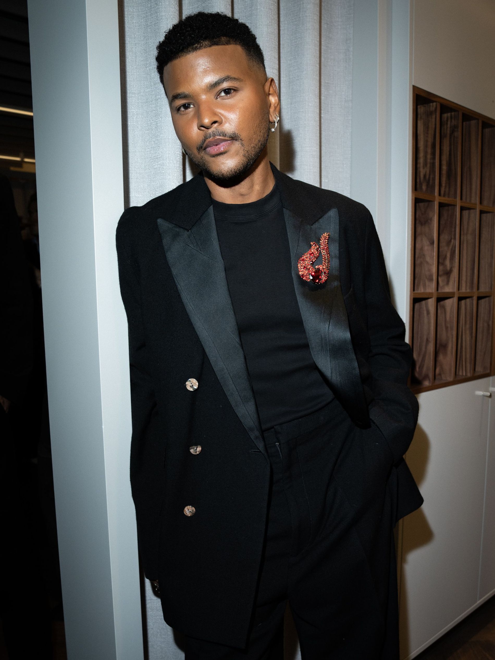 A Guest pictured at the celebration of the renewed Björn Axén Stockholm flaship salon