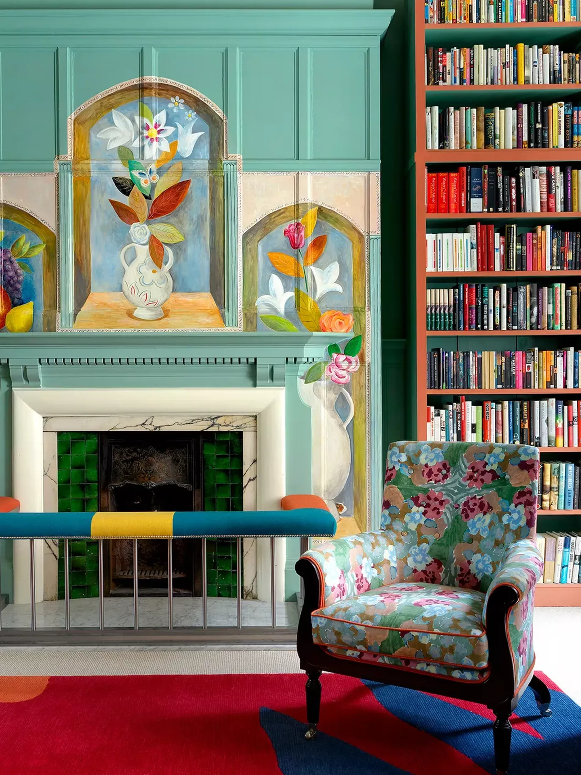 A mural by Tessa Newall in a home designed by Kit Kemp