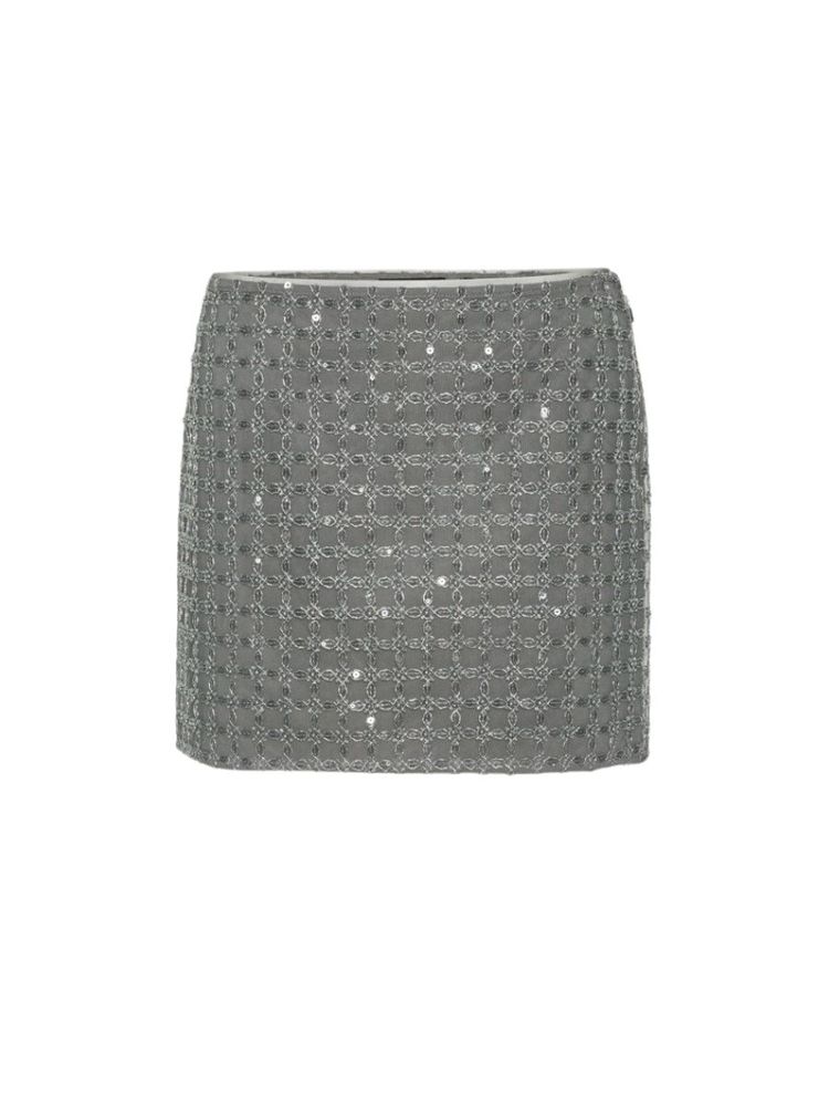 The best grey sequin mini skirt - Rotate - On a white background